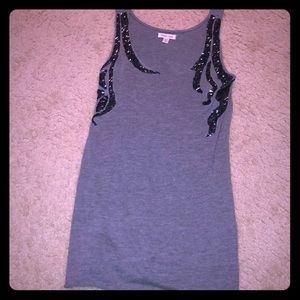 Gray tank with bead design